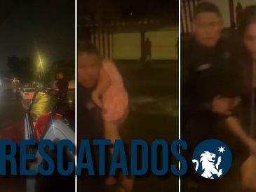 En video, elementos de la policía de Guadalajara mostraron el rescate de cuatro personas que se quedaron varadas por una inundación en Polanco. ESPECIAL / FACEBOOK Policía de Guadalajara