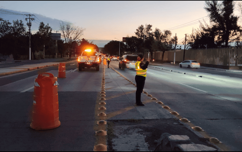 El operativo de contraflujo se mantiene en la avenida López Mateos desde el pasado 6 de diciembre. ESPECIAL/Policiía Vial Jalisco