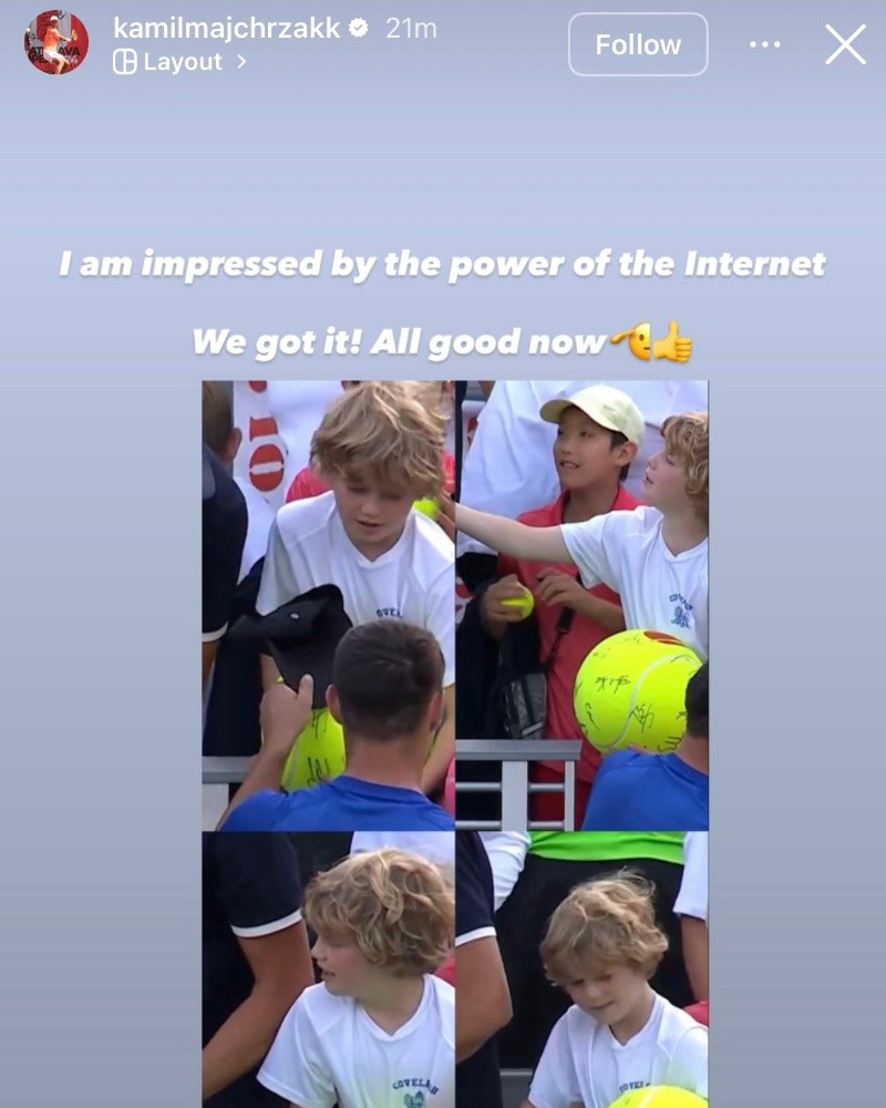  Kamil Majchrzak desde historias de IG/ @kamilmajchrzakk 