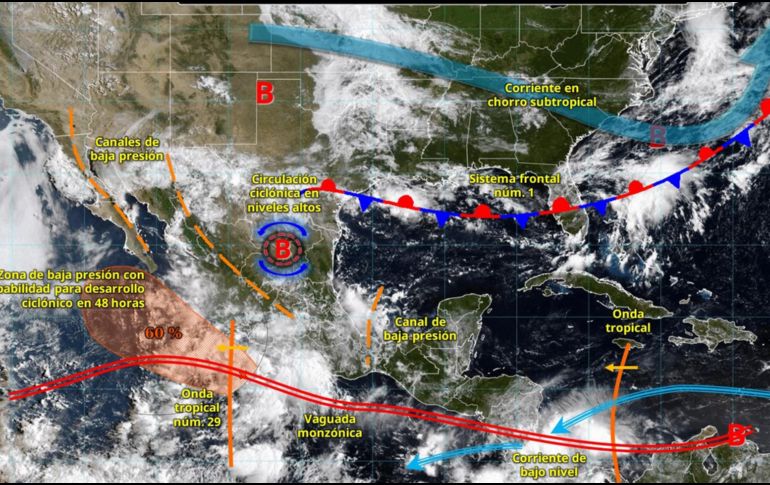 Se recomienda a la población mantenerse informada a través de los canales oficiales del SMN y seguir las indicaciones de Protección Civil ante posibles emergencias. ESPECIAL/ SMN.