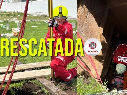 Durante las labores de rescate, la zona fue asegurada por elementos policiales para permitir el trabajo de los rescatistas. ESPECIAL / Protección Civil y Bomberos de Zapopan