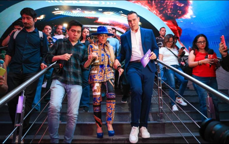 Yuri en el recorrido guiado de la Arena Guadalajara. EL INFORMADOR/J.ACOSTA