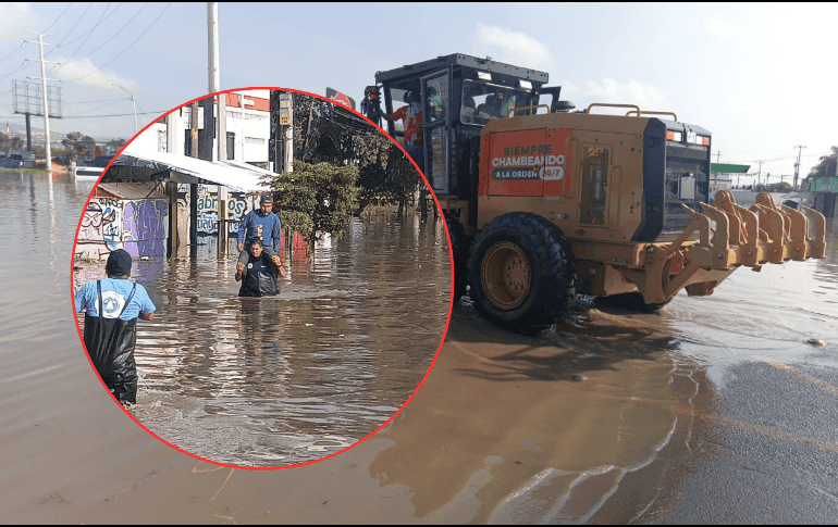 En el fraccionamiento Los Sauces nuevamente se presentaron afectaciones a causa del desbordamiento del Arroyo Seco. ESPECIAL/Gobierno de Tlajomulco