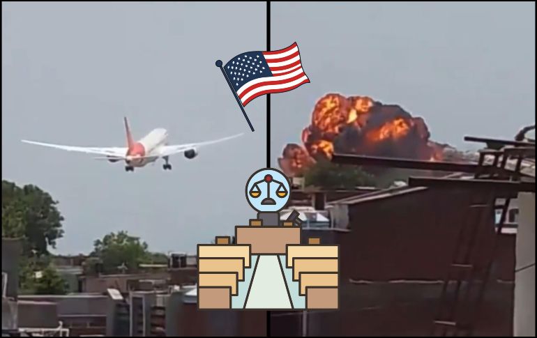 El caso del Boeing 787-8 Dreamliner de Air India se reaviva tras la primera demanda presentada en Estados Unidos por las familias de 4 pasajeros. ESPECIAL / X