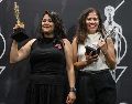 Sujo", de Astrid Rondero y Fernanda Valadez se llevó el Ariel a Mejor Película; "el cine debe ser más diverso, el cine debe de hablar de nuestros tiempos, el cine debe ser la oportunidad de aquello que nos duele", comentó la directora.  EL INFORMADOR/ A. Navarro