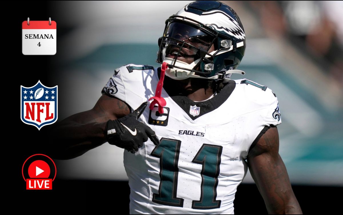 Jugadores de la NFL durante un partido de temporada regular 2025, que en su Semana 4 ofrece duelos estelares para la afición mexicana. AP / M. Slocum