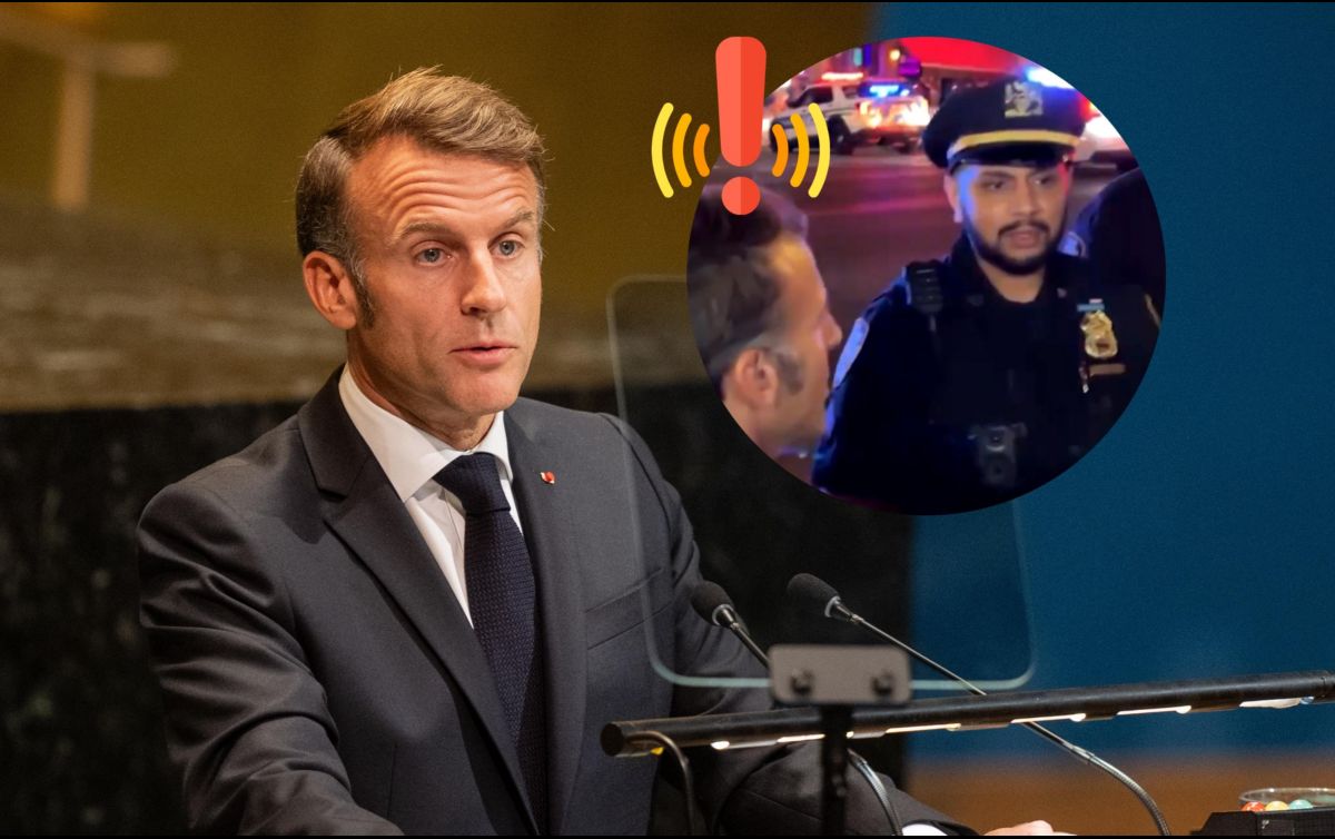 El auto de Macron se quedó atorado en las calles de Nueva York y debió terminar su trayecto a pie. EFE / ARCHIVO