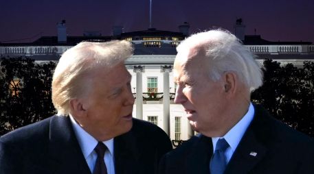 La foto, en blanco y negro, aparece en lugar del retrato de Joe Biden, en un nuevo 