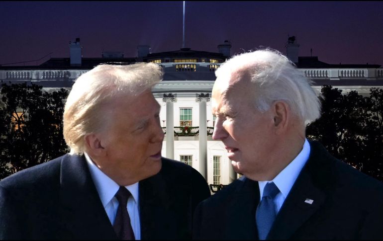 La foto, en blanco y negro, aparece en lugar del retrato de Joe Biden, en un nuevo 