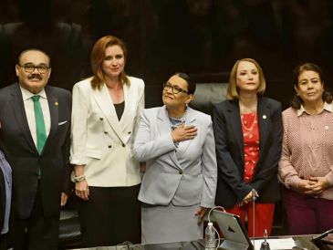 Rosa Icela Rodríguez compareció ayer ante el pleno de la Cámara Alta. EL UNIVERSAL