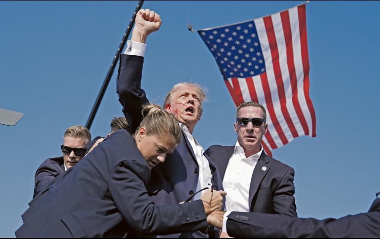 Donald Trump. El atentado con disparo que sufrió Trump durante la campaña de 2024 fue un instante clave. AP/Archivo