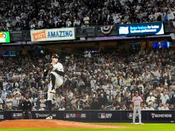 Cam Schlittler  ponchó a 12 rivales en la victoria de Nueva York sobre Boston. AP/Y. Iwamura