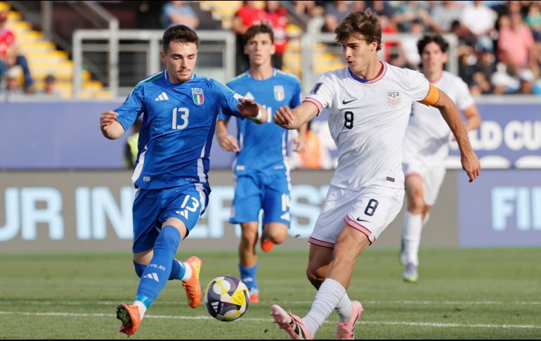 Benjami Cremaschi anotó dos goles ante los italianos y acumula cinco en el Mundial. EFE/E. González