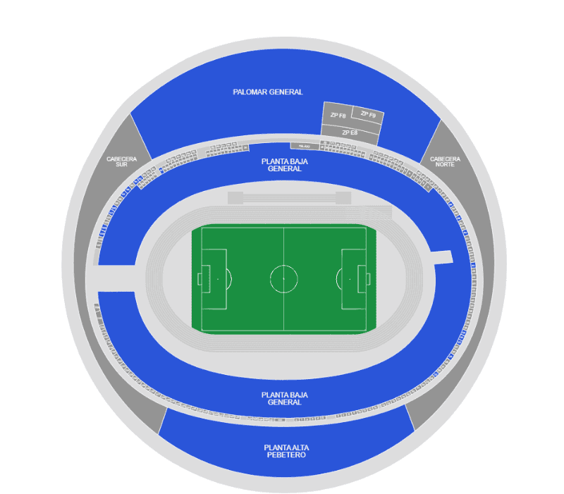 &nbsp;Localidades dentro del Estadio Olímpico Universitario. ESPECIAL / Ticketmaster