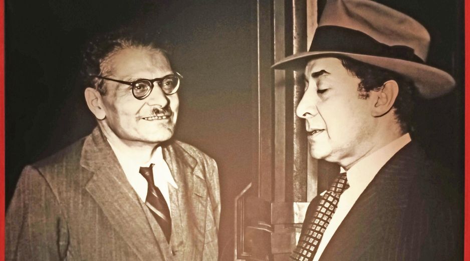 La foto muestra a los muralistas mexicanos José Clemente Orozco (izquierda) y David Alfaro Siqueiros (derecha). CORTESÍA