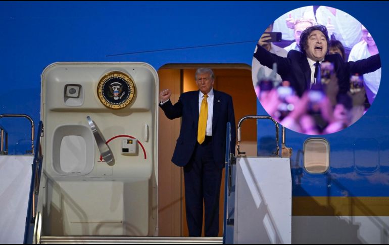 Trump habló sobre la victoria de Milei antes de llegar a Japón. EFE / DAVID MAREUIL / JUAN IGNACIO RONCORINI