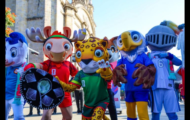Zayu, Clutch y Maple, las tres mascotas que representarán al Mundial de Futbol 2026, visitaron por primera vez la Zona Metropolitana de Guadalajara. EL INFORMADOR / A. Navarro