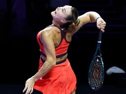 La bielorrusa celebrando luego de ganar el encuentro ante Anisimova. EFE