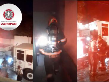 Gracias a la pronta respuesta del personal operativo de Protección Civil y Bomberos Zapopan, el fuego no se propagó a las viviendas aledañas. ESPECIAL / FACEBOOK Protección Civil y Bomberos Zapopan