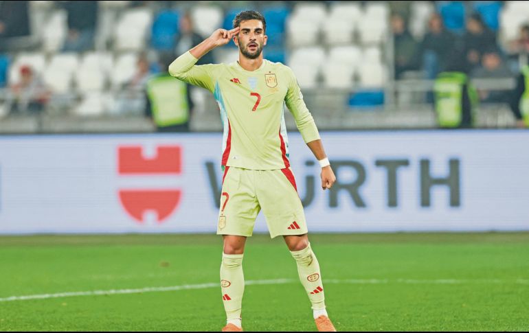 El tanto que Ferran Torres marcó a Georgia le sirvió para entrar en la lista de los 10 máximos anotadores de la selección española. EFE/G. Arjevanidze