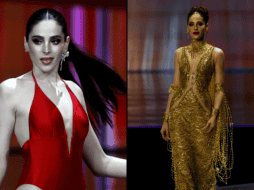 Fátima Bosch, representante mexicana en Miss Universo 2025, quien fue insultada por el tailandés Nawat Itsaragrisil. EFE/EPA/R. Yongrit