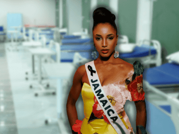 Hace unos días, la delegada de Jamaica cayó desde un metro de altura en un orificio en el escenario, al término de su desfile en traje de gala. ESPECIAL/Instagram @officialgabriellehenry