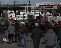 Productores chihuahuenses trasladaron maquinaria agrícola y tractores hasta el acceso al cruce internacional "Zaragoza-Ysleta". SUN / ARCHIVO