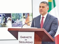 El secretario de la SSPC, Omar García Harfuch, informa sobre el aseguramiento. EFE