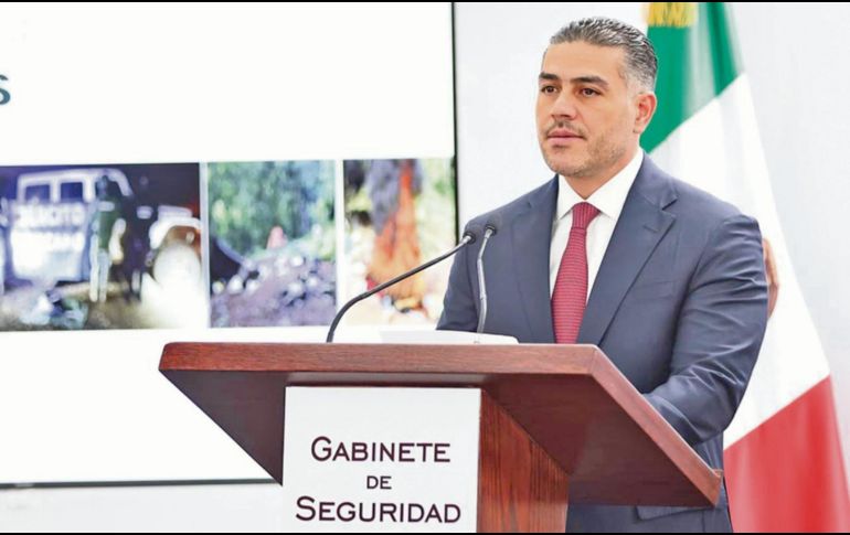 El secretario de la SSPC, Omar García Harfuch, informa sobre el aseguramiento. EFE