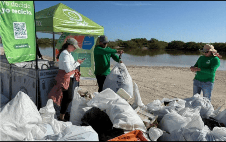 Las cifras reportadas derivan de 30 jornadas de limpieza previas, así como de una jornada simultánea en 14 playas de nueve municipios. GOBIERNO DE YUCATÁN