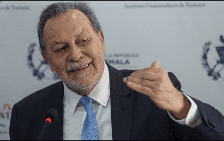 El director regional de ONU Turismo para las Américas Gustavo Santos, habla durante la presentación del Plan Maestro de Turismo Sostenible de Guatemala.  EFE/ Mariano Macz