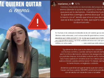 Esto denuncia Marianne Gonzaga en redes sociales sobre la custodia de su hija. ESPECIAL / INSTAGRAM marianne_rc / TIKTOK mariannerc