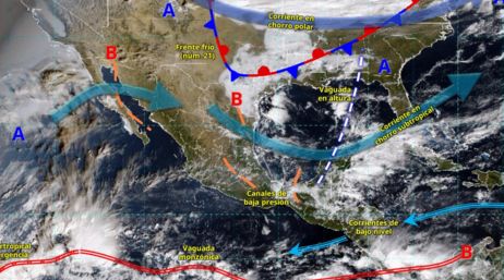 El frente frío número 21 y su masa de aire polar impactarán gran parte del territorio nacional durante los próximos días. ESPECIAL/ SMN.