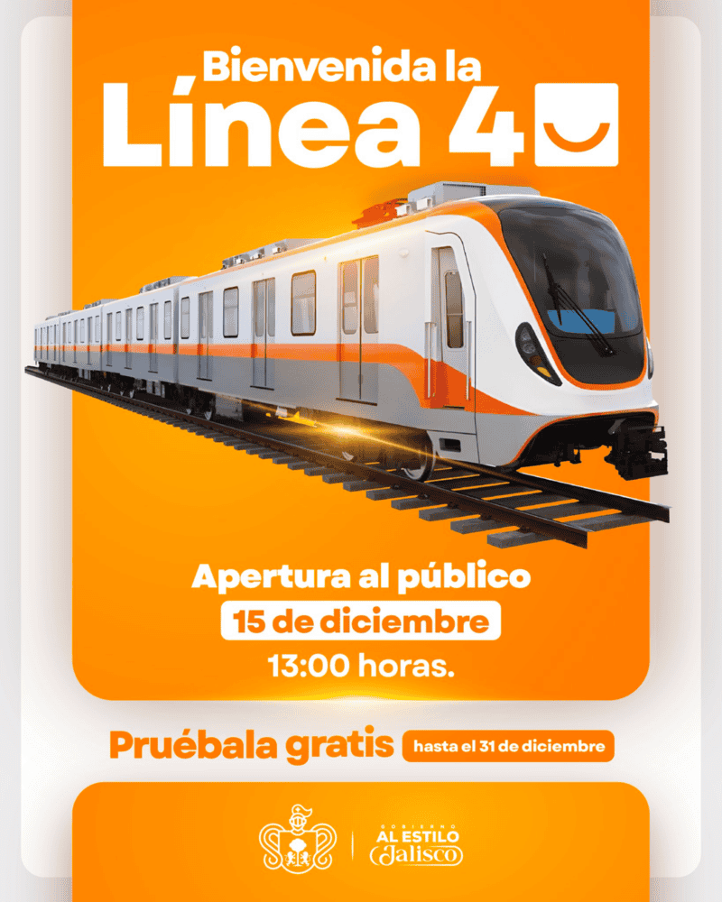 En esta primera etapa la Línea 4 del Tren Ligero correrá con ocho trenes a una frecuencia de paso de nueve minutos. ESPECIAL/Siteur&nbsp;
