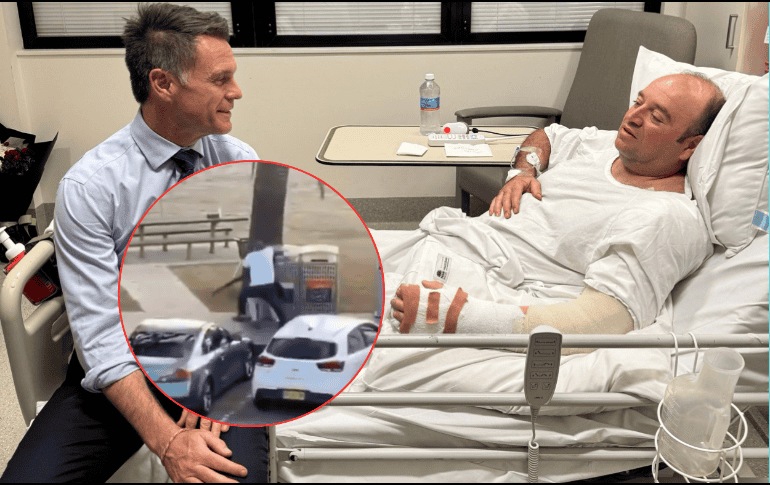 Fotografía compartida por el líder político de Nueva Gales del Sur, Chris Minns, visitando a Ahmed al Ahmed en el hospital, a quien definió como 