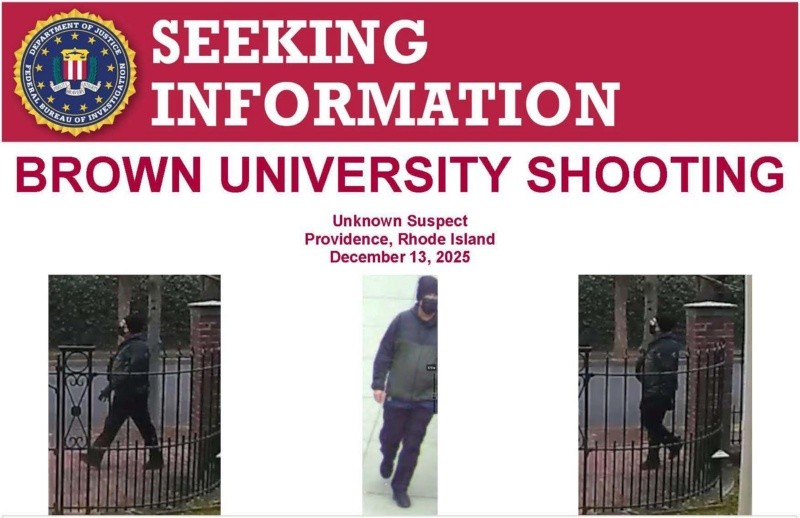 Imagen cedida del cartel de búsqueda del sospechoso del tiroteo en la Universidad de Brown este martes, en Providence, Rhode Island (EE.UU.). EFE/ FBI