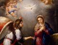 «Estando María, su madre, desposada con José, y antes de que vivieran juntos, sucedió que ella, por obra del Espíritu Santo, estaba esperando un hijo». «La Anunciación», de Esteban Murillo