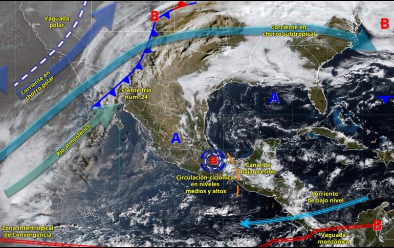 El SMN advirtió por temperaturas bajas, rachas intensas de viento y lluvias, así como la posibilidad de nieve o aguanieve en regiones montañosas. ESPECIAL/ SMN.
