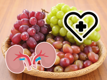 La uva roja se considera una opción más saludable que otras variantes. ESPECIAL/Canva