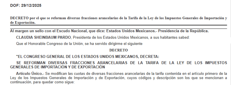 ESPECIAL / Diario Oficial de la Federación&nbsp;