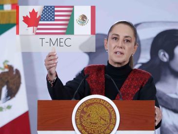 El 3 de diciembre de 2025, Donald Trump se refirió al T-MEC y dijo: "Vence en aproximadamente un año, y lo dejaremos vencer o tal vez lleguemos a otro acuerdo con México y Canadá". SUN / F. ROJAS