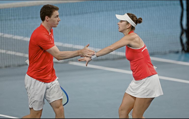 El cuadro helvético formado por Belinda Bencic y Jakub Paul tumbaron a sus oponentes italianos. AFP