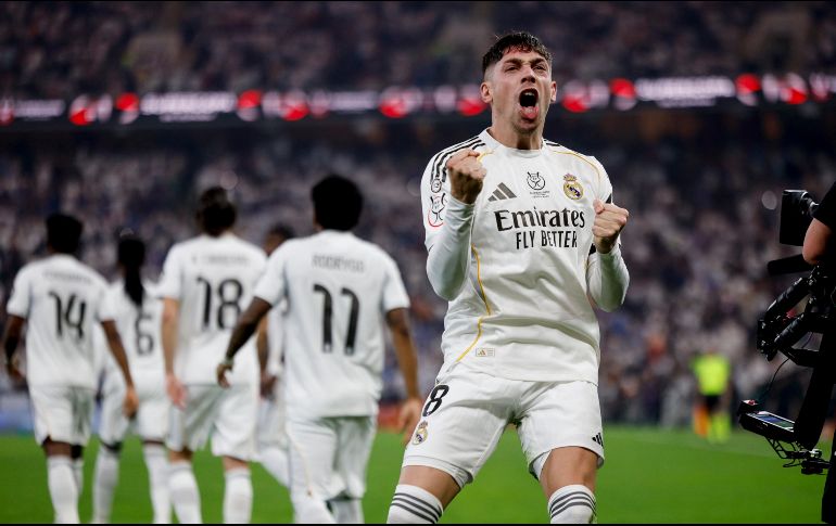 Valverde anotó el primer gol del Real Madrid y puso el pase para el segundo. EFE/K. Forsterling