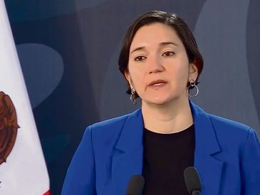 Marcela Figueroa, titular del SESNSP, durante la conferencia mañanera en Acapulco. ESPECIAL