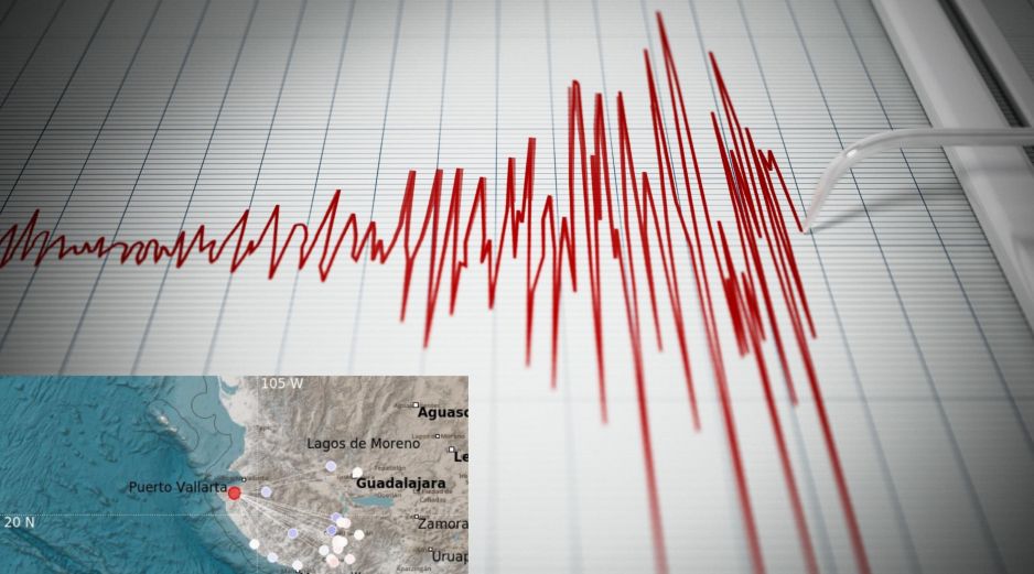 La mañana de hoy miércoles 14 de enero se registró un temblor de magnitud preliminar 4.4 frente a la costa norte de Jalisco. ESPECIAL / CANVA y UEPCyBJ