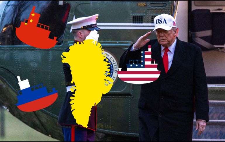 Las declaraciones de Trump se dan instantes previos a la reunión entre autoridades de Groenlandia y EU.  EFE / EPA / SHAWN THEW / POOL