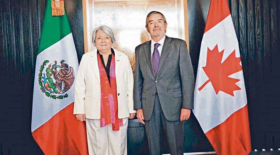 Mary Simon, gobernadora general de Canadá, y Juan Ramón de la Fuente, canciller. EL UNIVERSAL