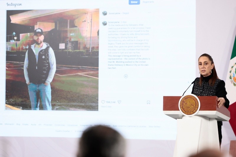 Sheinbaum salió al paso de algunas informaciones que señalaban que Ryan Wedding fue capturado por agentes estadounidenses. EFE / J. Méndez