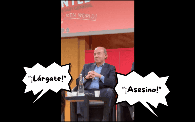 Durante la conferencia en la que participó Calderón se escucharon los gritos de 