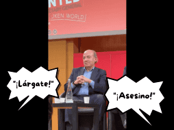 Durante la conferencia en la que participó Calderón se escucharon los gritos de 